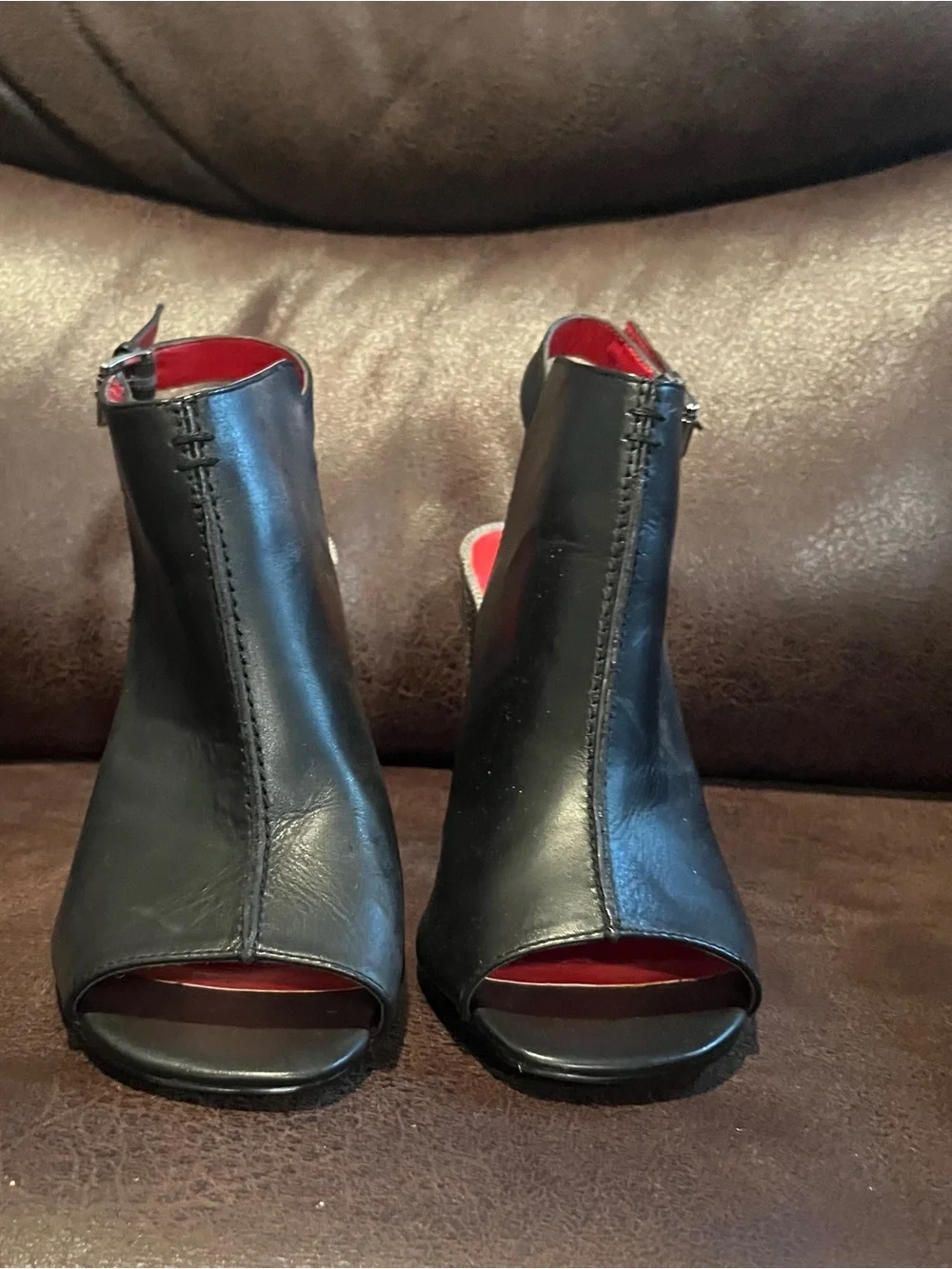 Charles Jourdan Paris Black Peep Toe Heels – Size 8.5 – Like New